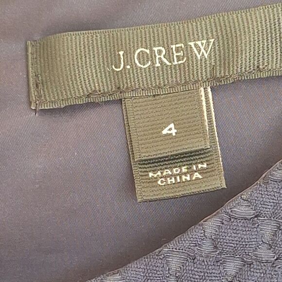 J Crew Portfolio Dress Matelasse Classic Sheath Lined Office Navy 4 Sleeveless - Picture 5 of 16